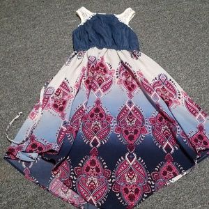 Sz 7 asymmetrical hankercheif dress sleeveless